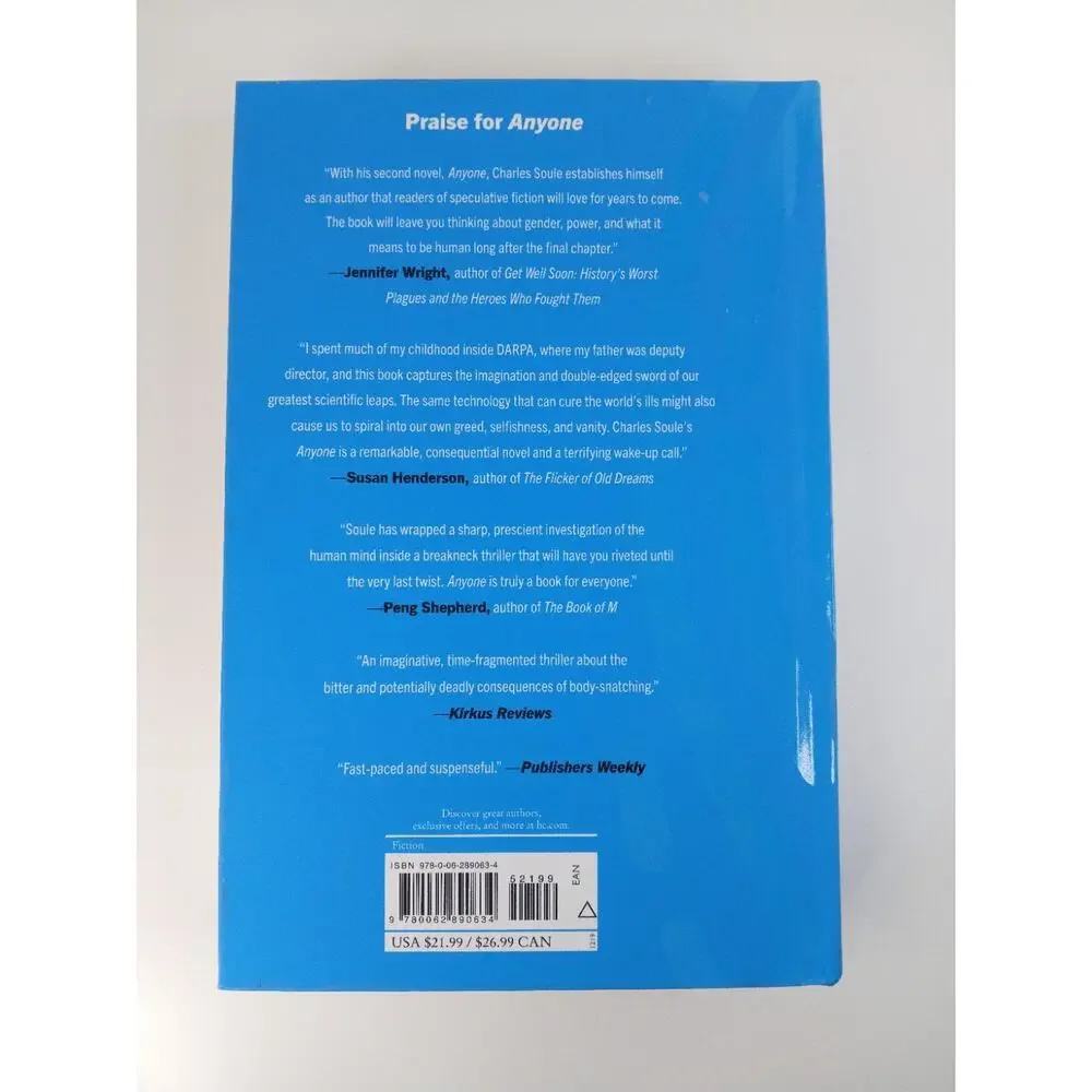 Anyone: A Novel Charles Soule 2019 Hardcover Sci Fi Fast Paced Adventure